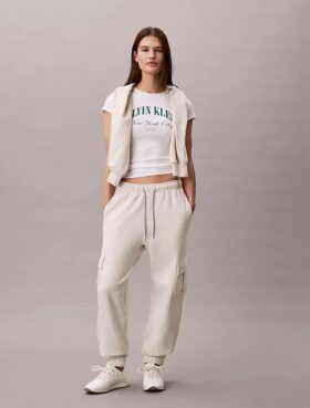 Pantaloni jogger cargo in felpa con Monogram