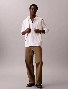 Pantaloni larghi in cotone elasticizzato