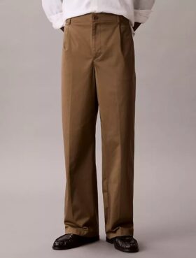Pantaloni larghi in cotone elasticizzato