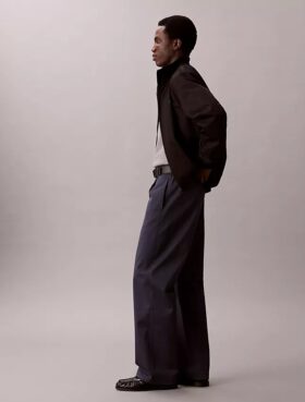 Pantaloni larghi in cotone elasticizzato