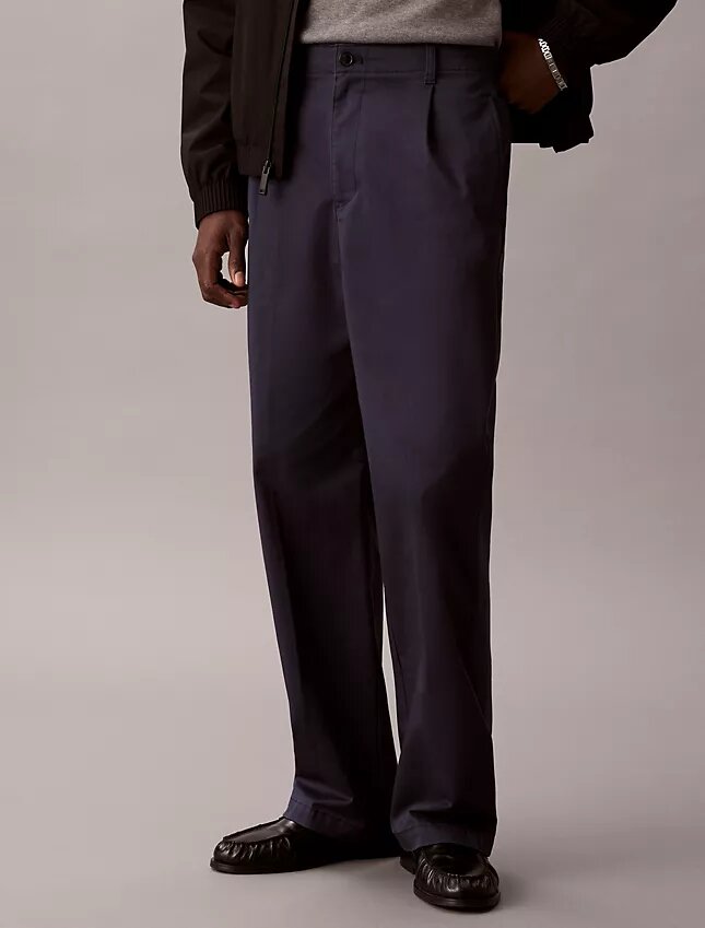 Pantaloni larghi in cotone elasticizzato Pantaloni larghi in cotone elasticizzato