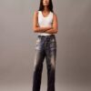 Pantaloni sartoriali con stampa Denim