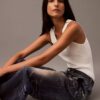 Pantaloni sartoriali con stampa Denim
