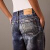 Pantaloni sartoriali con stampa Denim