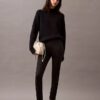 Pantaloni skinny in ponte con stampa a spina di pesce Pantaloni skinny in ponte con stampa a spina di pesce