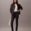 Pantaloni skinny in ponte con stampa a spina di pesce Pantaloni skinny in ponte con stampa a spina di pesce