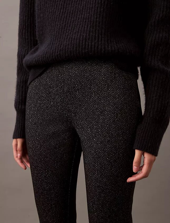 Pantaloni skinny in ponte con stampa a spina di pesce Pantaloni skinny in ponte con stampa a spina di pesce