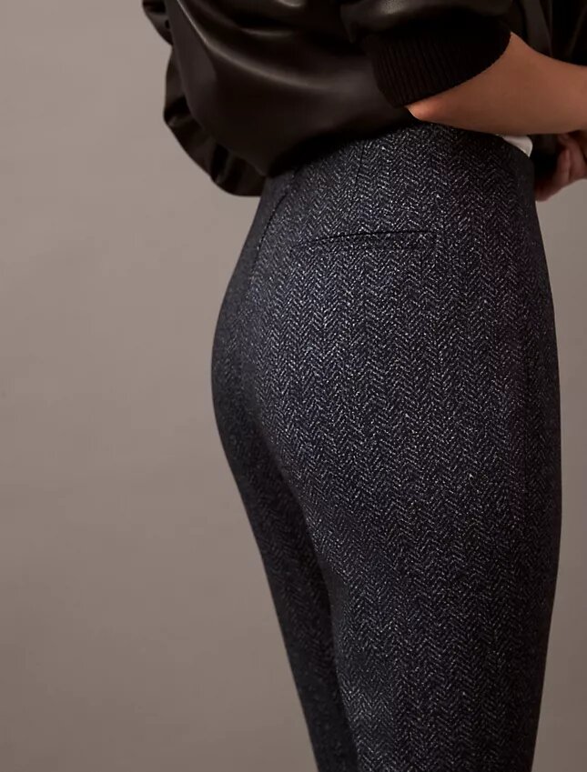 Pantaloni skinny in ponte con stampa a spina di pesce Pantaloni skinny in ponte con stampa a spina di pesce