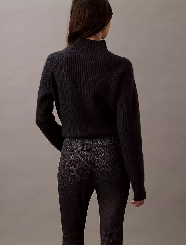 Pantaloni skinny in ponte con stampa a spina di pesce Pantaloni skinny in ponte con stampa a spina di pesce