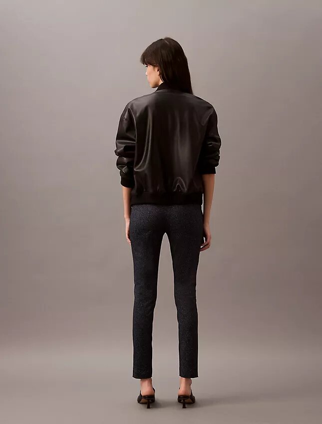 Pantaloni skinny in ponte con stampa a spina di pesce Pantaloni skinny in ponte con stampa a spina di pesce