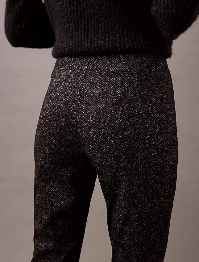 Pantaloni skinny in ponte con stampa a spina di pesce Pantaloni skinny in ponte con stampa a spina di pesce