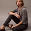 Pantaloni skinny in ponte con stampa pied-de-poule Pantaloni skinny in ponte con stampa pied-de-poule