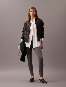 Pantaloni skinny in ponte tinta unita