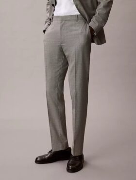 Pantaloni slim a pied-de-poule