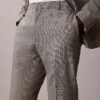 Pantaloni slim a pied-de-poule