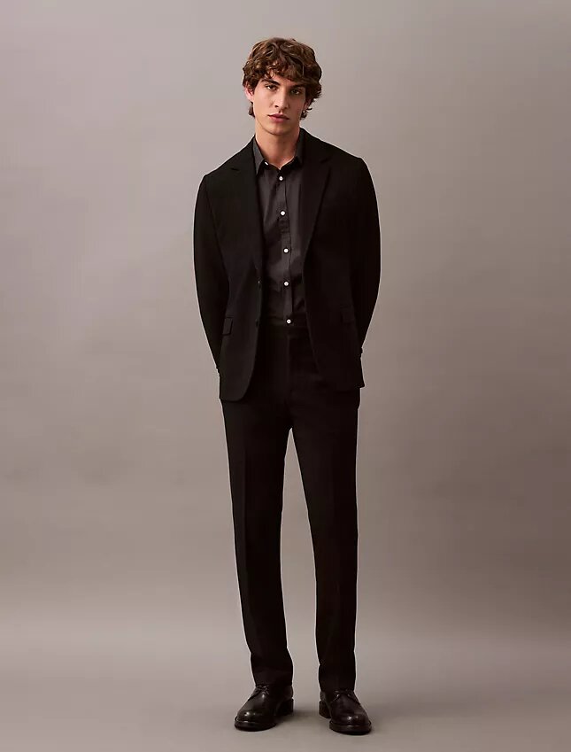 Pantaloni slim in gabardine di lana Pantaloni slim in gabardine di lana
