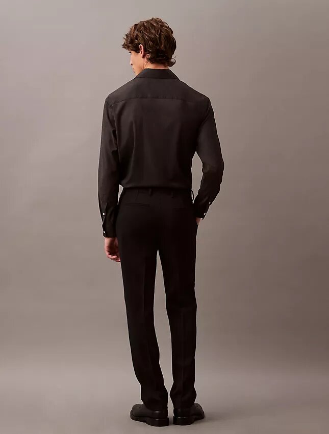 Pantaloni slim in gabardine di lana Pantaloni slim in gabardine di lana