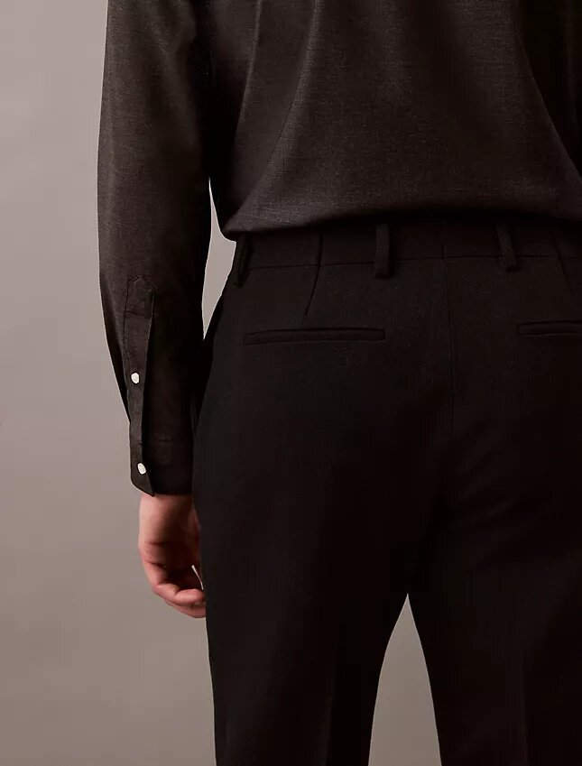 Pantaloni slim in gabardine di lana Pantaloni slim in gabardine di lana