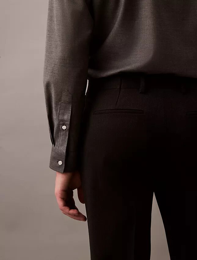Pantaloni slim in gabardine di lana Pantaloni slim in gabardine di lana