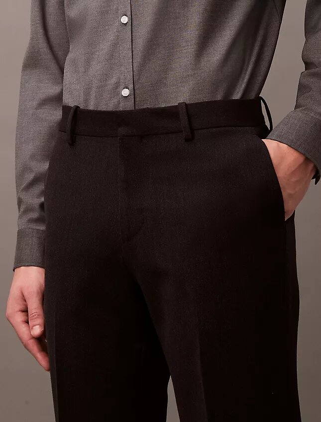 Pantaloni slim in gabardine di lana Pantaloni slim in gabardine di lana
