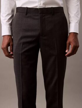 Pantaloni slim su misura in misto lana Pantaloni slim su misura in misto lana