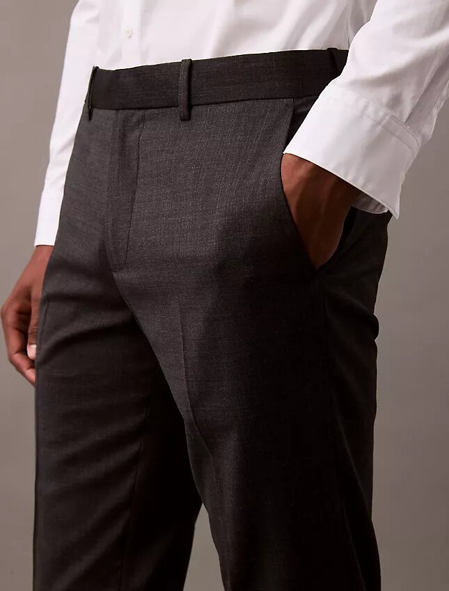Pantaloni slim su misura in misto lana Pantaloni slim su misura in misto lana
