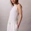 Pantaloni su misura a gamba larga in misto lino Pantaloni su misura a gamba larga in misto lino
