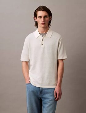 Polo classica in misto lino