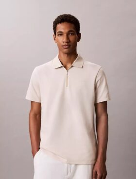 Polo con zip a spina di pesce