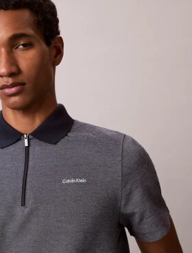Polo con zip a spina di pesce