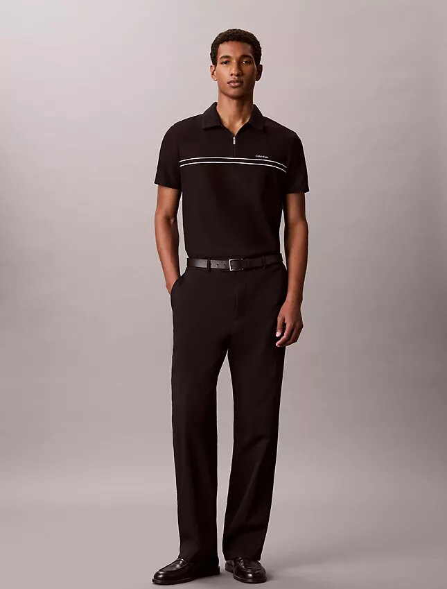 Polo con zip a un quarto e bordino a contrasto Polo con zip a un quarto e bordino a contrasto
