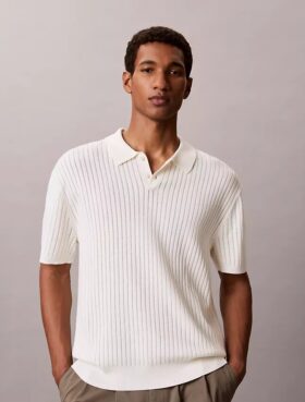 Polo in maglia a coste Polo in maglia a coste