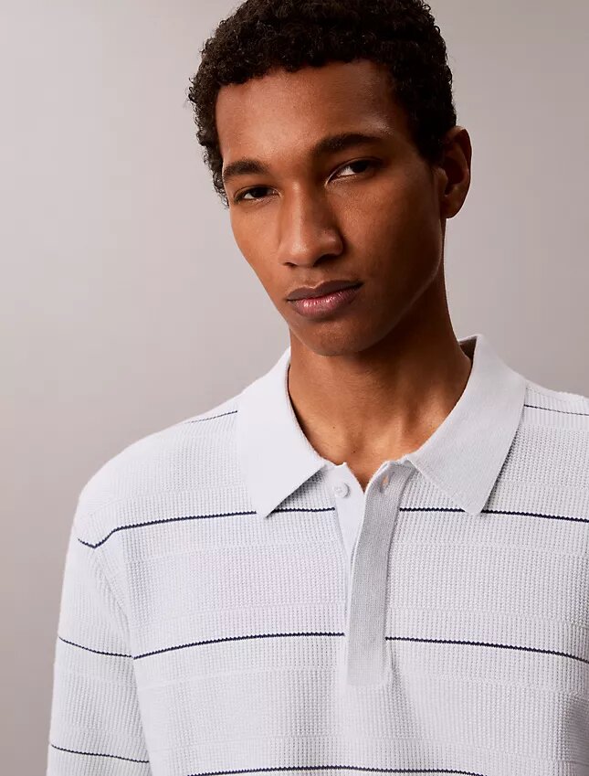 Polo in maglia a righe di cotone Polo in maglia a righe di cotone