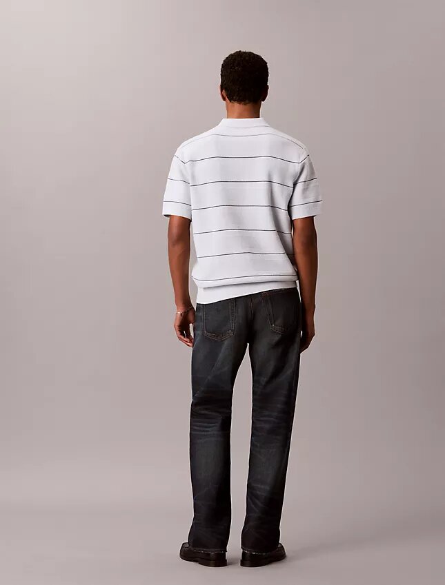 Polo in maglia a righe di cotone Polo in maglia a righe di cotone