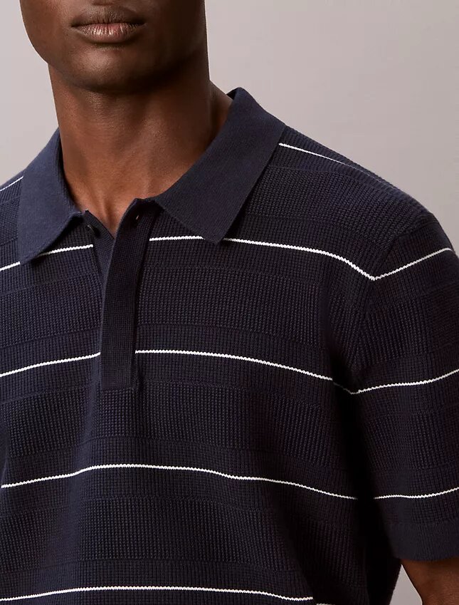 Polo in maglia a righe di cotone Polo in maglia a righe di cotone