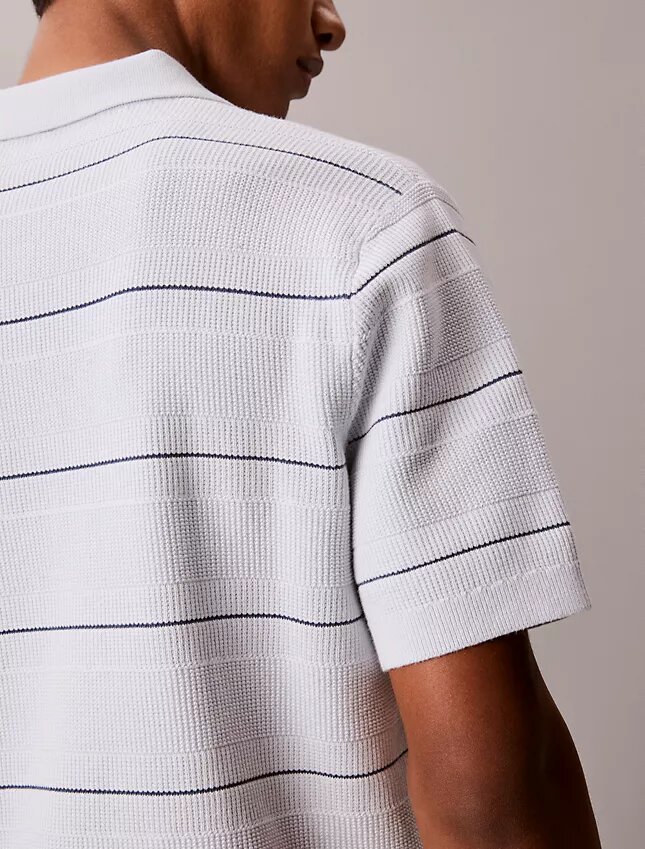 Polo in maglia a righe di cotone Polo in maglia a righe di cotone