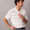 Polo in maglia a righe di cotone Polo in maglia a righe di cotone