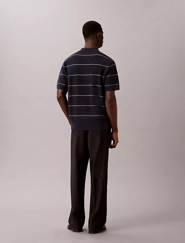 Polo in maglia a righe di cotone Polo in maglia a righe di cotone