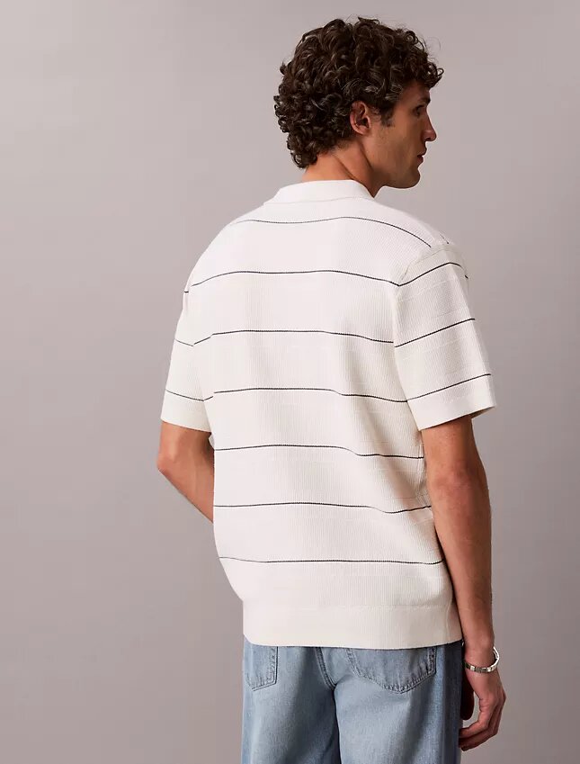 Polo in maglia a righe di cotone Polo in maglia a righe di cotone
