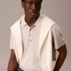Polo in maglia fine mista lyocell Polo in maglia fine mista lyocell