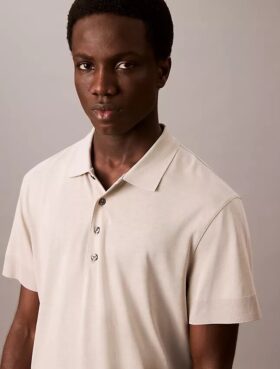Polo in maglia fine mista lyocell