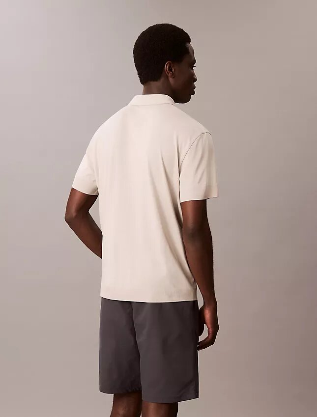 Polo in maglia fine mista lyocell Polo in maglia fine mista lyocell