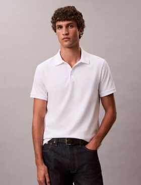 Polo in morbido misto cotone con Monogram