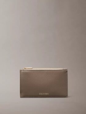 Portacarte con doppio zip e logo in lamina