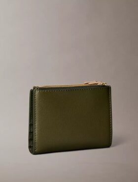 Portacarte con doppio zip e logo in lamina
