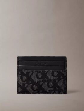 Portacarte con monogramma su tutta la superficie