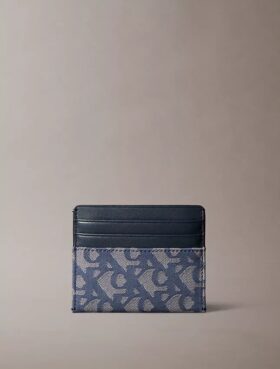 Portacarte con monogramma su tutta la superficie