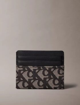 Portacarte con monogramma su tutta la superficie