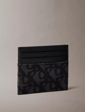 Portacarte con monogramma su tutta la superficie
