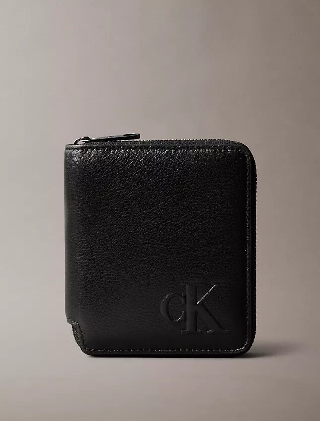 Portafoglio bifold in pelle con cerniera Portafoglio bifold in pelle con cerniera